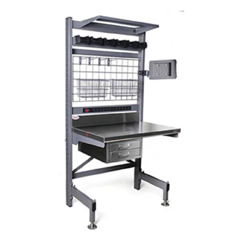 Eagle Q2436V76-MS 36 Inch Manager's Station with 14 Gauge Stainless Steel Top and Power Strip Eagle Q2436V76-MS 36 Inch Manager's Station with 14 Gauge Stainless Steel Top and Power Strip