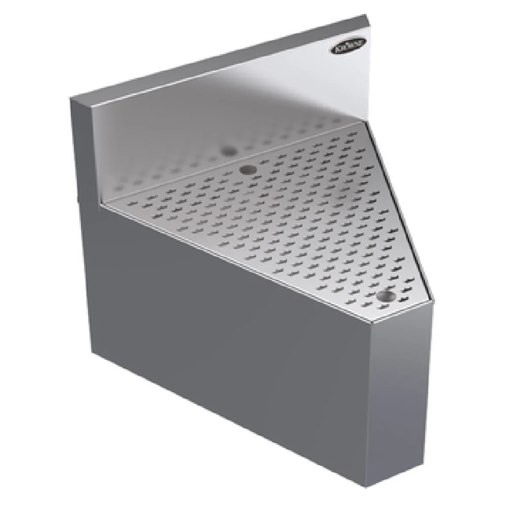 Krowne KR24-DR45 22 Inch Underbar Angle Filler Rear Corner 45 Degree Stainless Steel with Drainboard