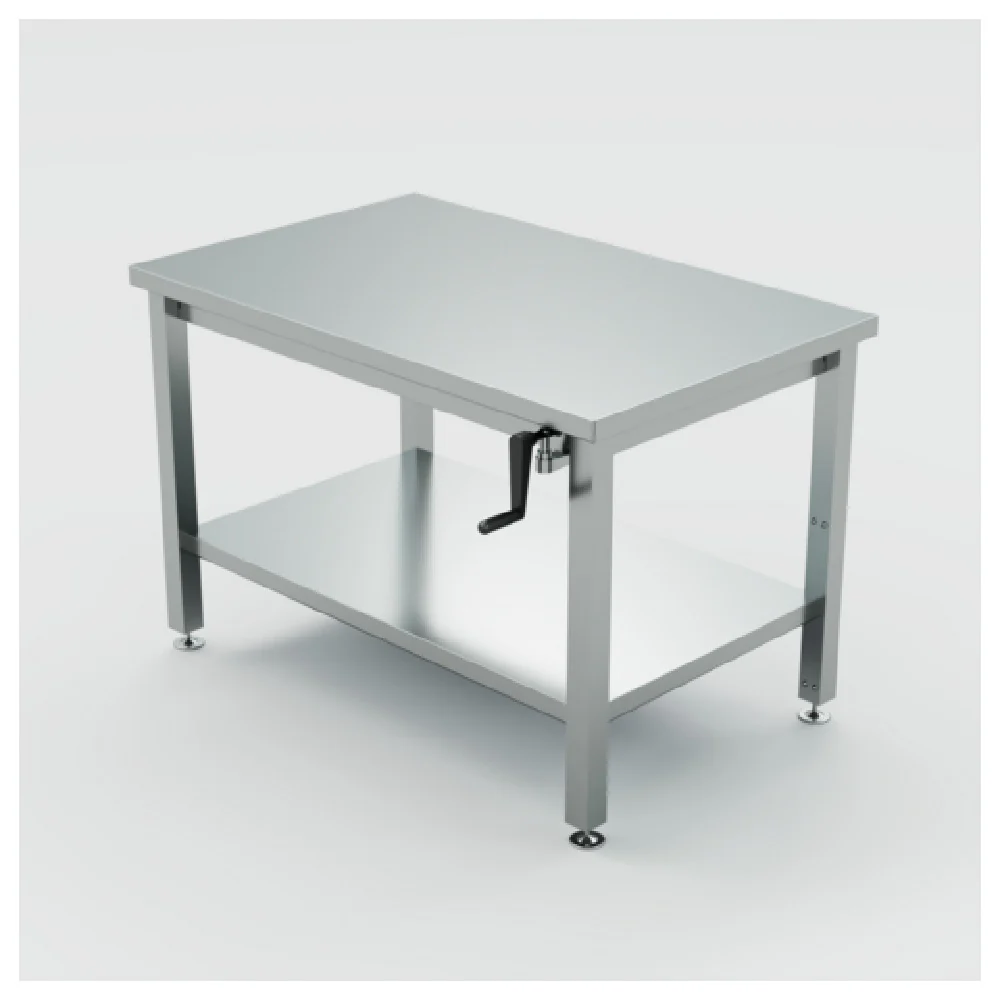 Winholt DTS-3048H32-ADJ-9 48 Inch Stainless Steel Work Table with Hydraulic Lift