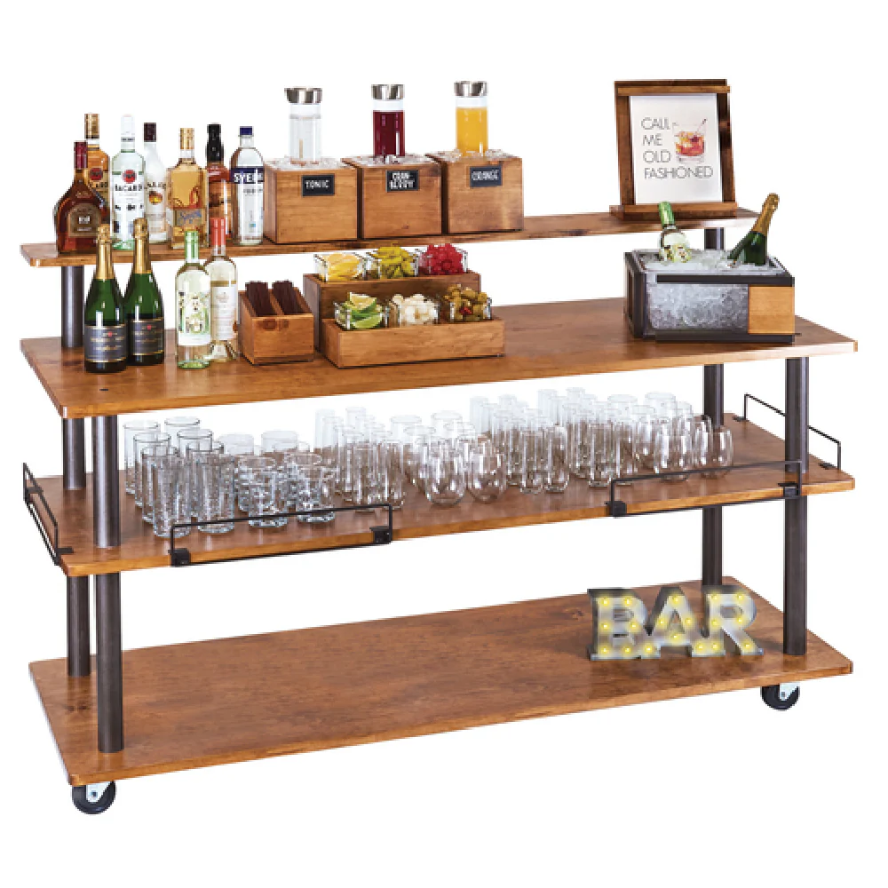 Cal Mil 3698-6-84SHELF 72 Inch Wood Cart Top Shelf with Bronze Beams