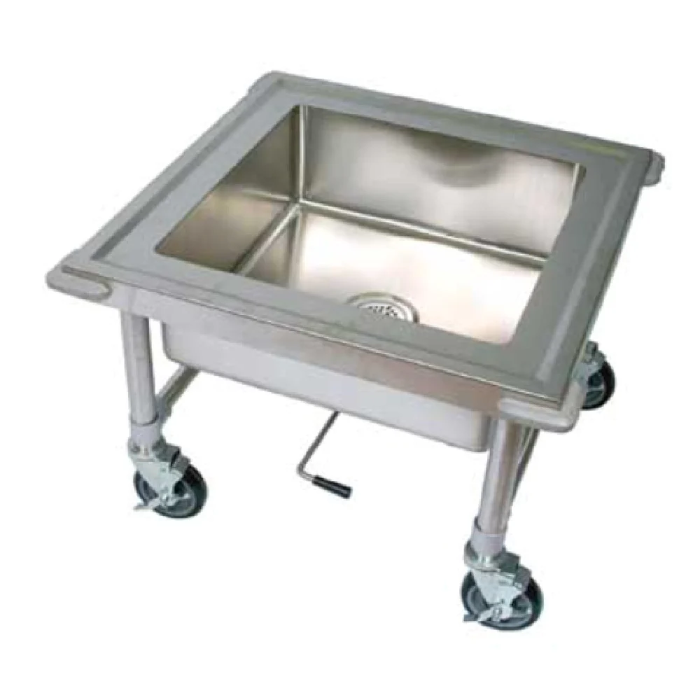 BK Resources BKS-1-SK-20-8-ME 27 Inch Soak Sink Mobile with 20 Inch Bowl Stainless Steel