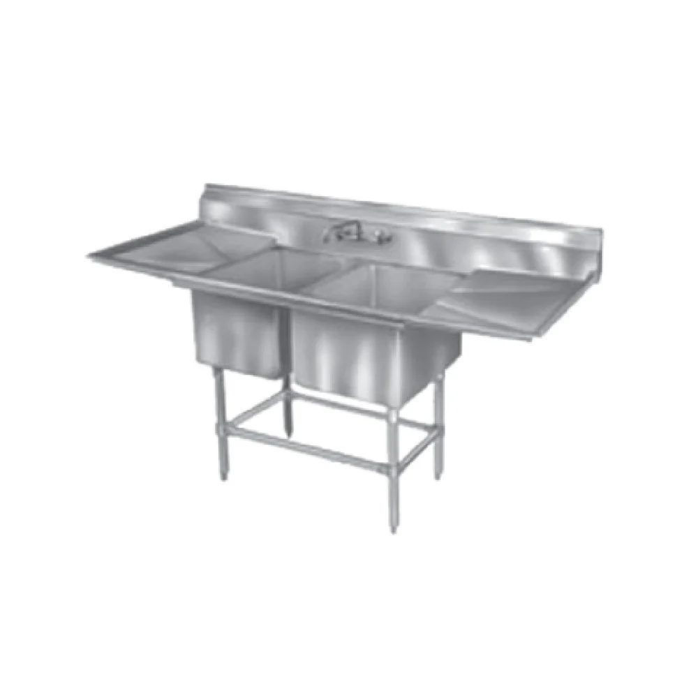 Eagle FN2036-2-36R-14/3 77-1/2 Inch Two Compartment Sink with Drainboard