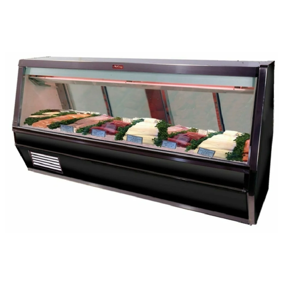 Howard-McCray R-CFS40E-6-BE-LED 76-1/2 Inch Straight Glass Fish Poultry Service Case with Gravity Coil 1230 BTU