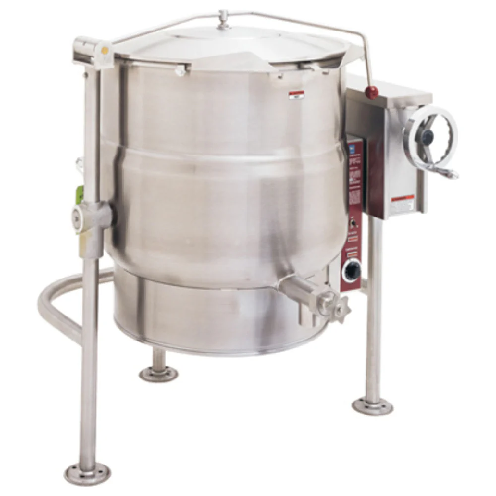Crown Steam ELT-30_220/60/1 39 Inch Electric Tilting Kettle 30 Gallon with Faucet Bracket
