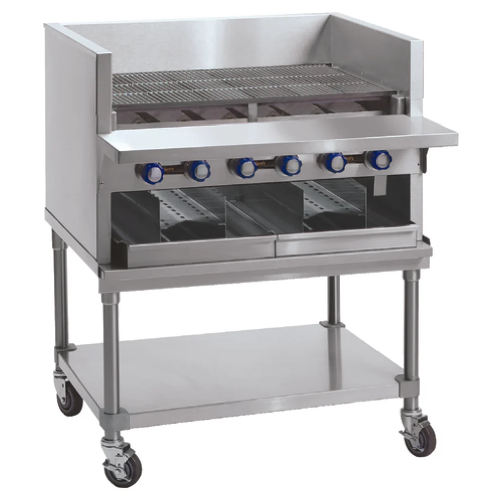 IABA-48_NAT 48 Inch Smoke Broiler Gas Charbroiler with 8 Burners 160000 BTU