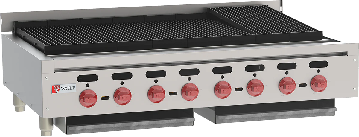 Wolf ACB72-QS-COMMANDER_NAT 72 Inch Charbroiler Gas Countertop 13 Burner 221000 BTU Wolf ACB72-QS-COMMANDER_NAT 72 Inch Charbroiler Gas Countertop 13 Burner 221000 BTU