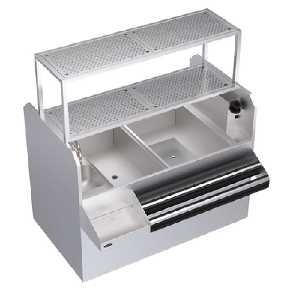 Krowne KRPT-60RP-10 60 Inch Underbar Ice Bin and Cocktail Station with Dump Sinks