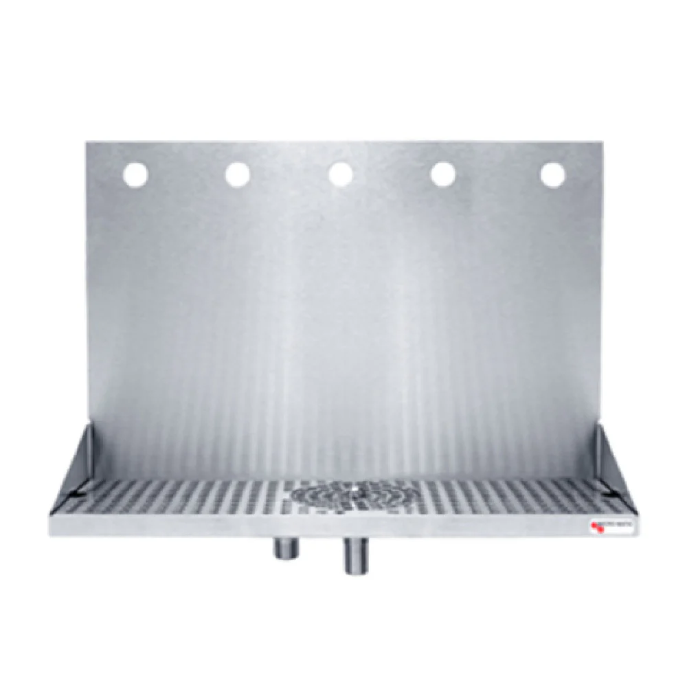 Micro Matic DP-322LD-5GR 16 Inch Wall Mount Drip Tray Trough Stainless Steel with Glass Rinser