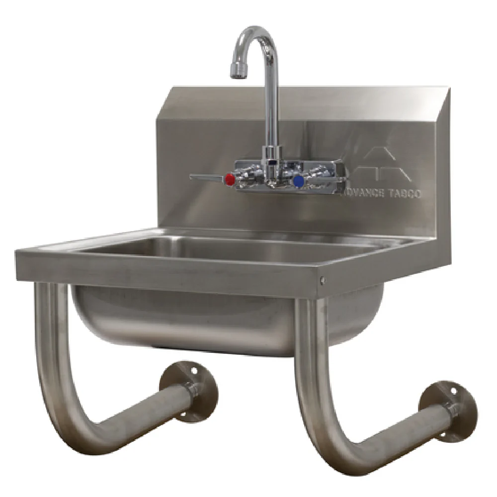 Advance Tabco 7-PS-64 14 Inch Hand Sink Wall Mounted with Faucet Advance Tabco 7-PS-64 14 Inch Hand Sink Wall Mounted with Faucet