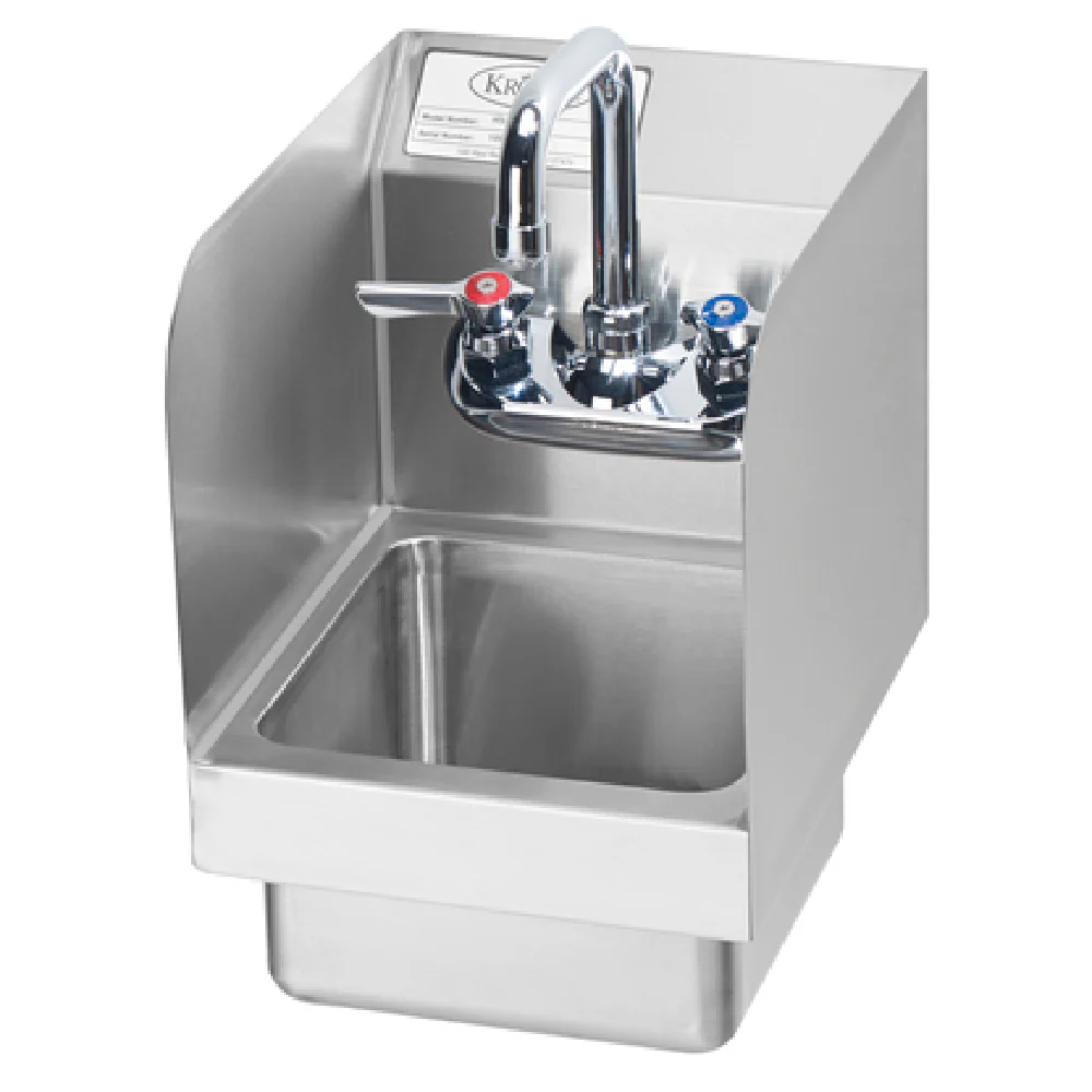 Krowne HS-19 Hand Sink 9 Inch Wall Mounted Stainless Steel with Splash Guards Krowne HS-19 Hand Sink 9 Inch Wall Mounted Stainless Steel with Splash Guards