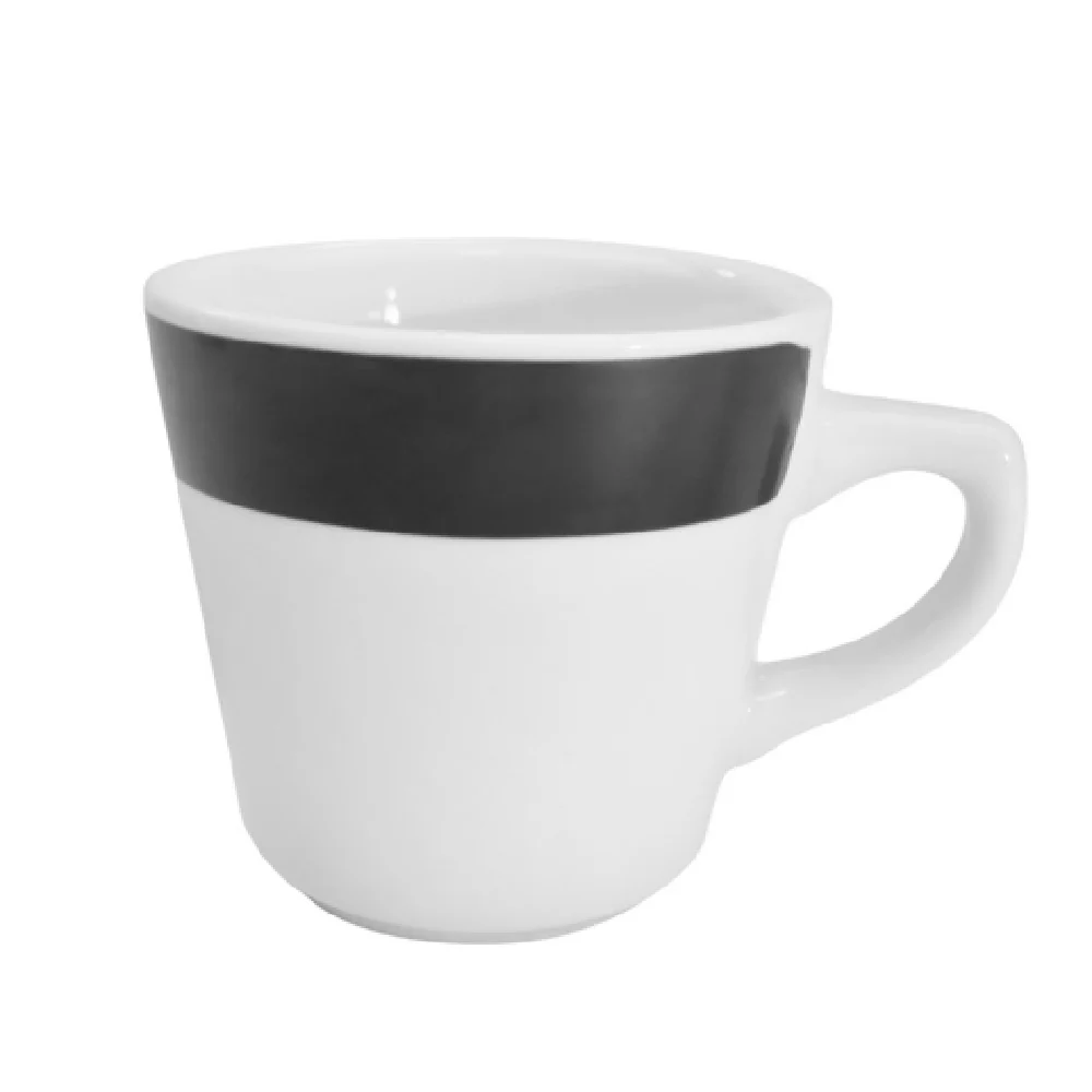 CAC China R-1-BLK 7-1/2 Oz Rainbow Coffee Cup Ceramic Black 36 Packs