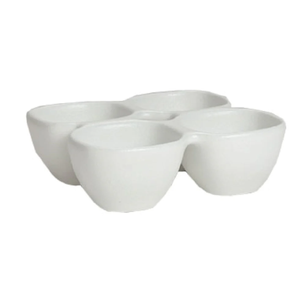 GET Enterprises BS303GB 10 Oz Bugambilia Condiment Bowl 4-division Granite Black Cast Aluminum