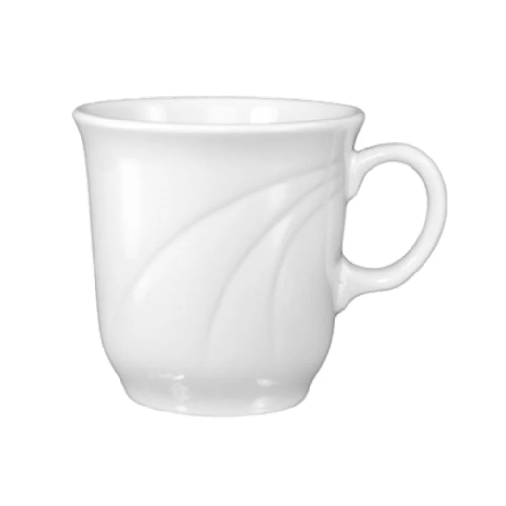 International Tableware AM-1 6 Oz Tall Cup with Handle Porcelain Bright White