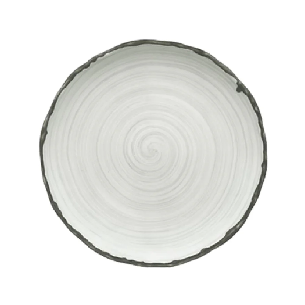 BauscherHepp 451220-360206 7-7/8 Inch Round Coupe Plate Dishwasher Safe Porcelain Cosy Cottage Grey