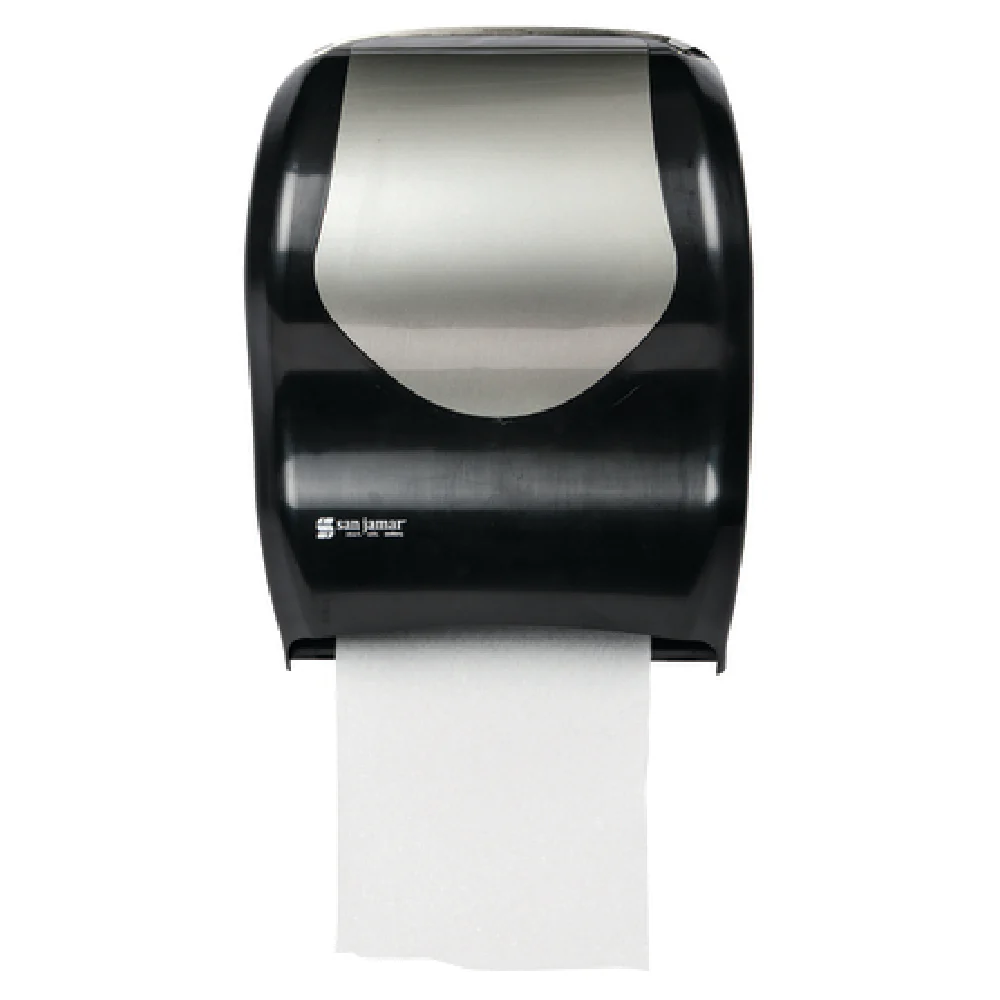 San Jamar T1370BKSS 12-11/16 Inch Touchless Wall-Mounted Paper Towel Dispenser Plastic Black