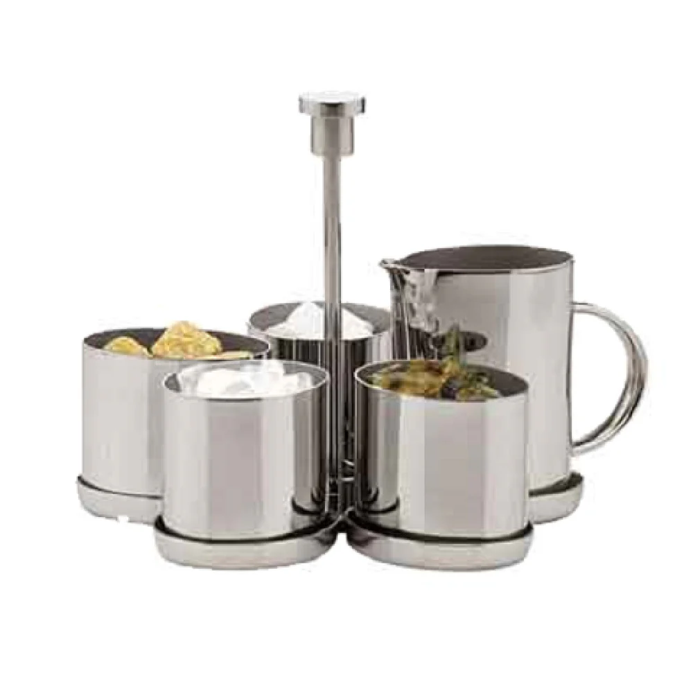 BauscherHepp 15.4866.0000 Condiment Caddy for Milk and Sugar Stainless Steel Silver Plate Finish