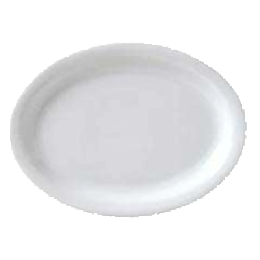 Vertex China CAT-14 13-Inch Oval Platter Porcelain Narrow Rim Rolled Edge