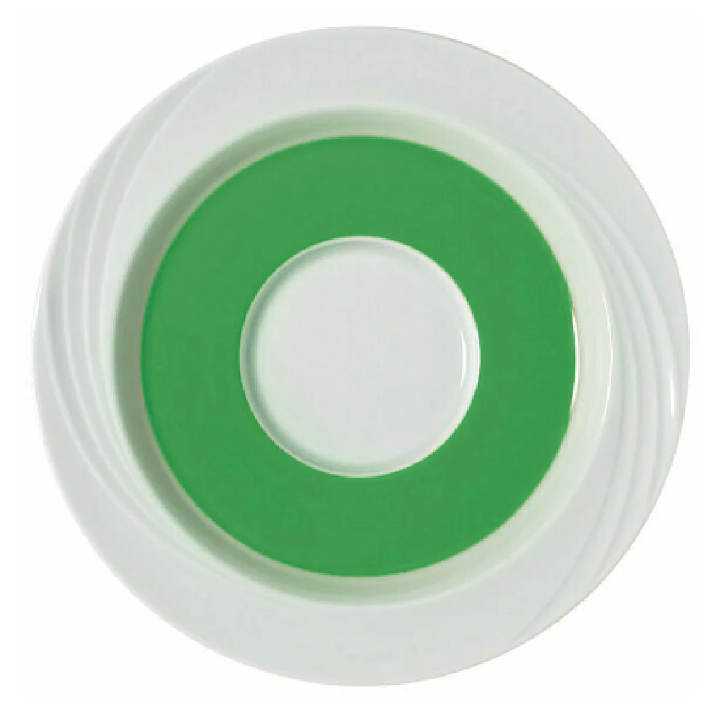 Libbey 9187130-62942 6-5/8 Inch Diameter Porcelain Saucer with Green Band