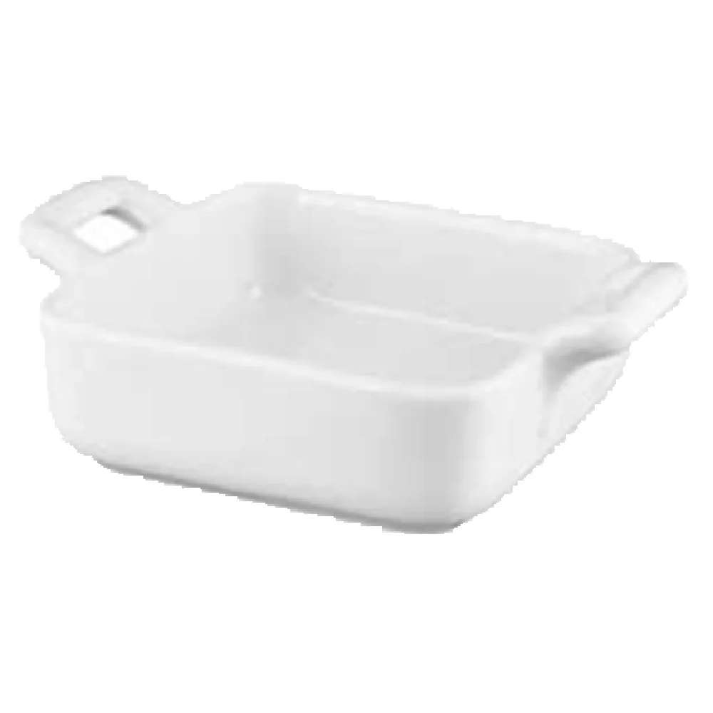 Vertex China ARG-SBK 2-3/4 Inch Square Mini Baker with Handles Bright White Vertex China ARG-SBK 2-3/4 Inch Square Mini Baker with Handles Bright White