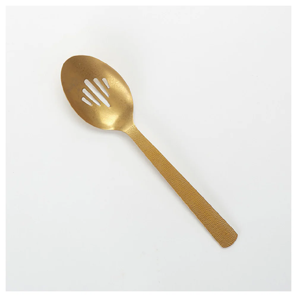 American Metalcraft GVHSS10 10 Inch Slotted Serving Spoon Hammered Vintage Gold Stainless Steel