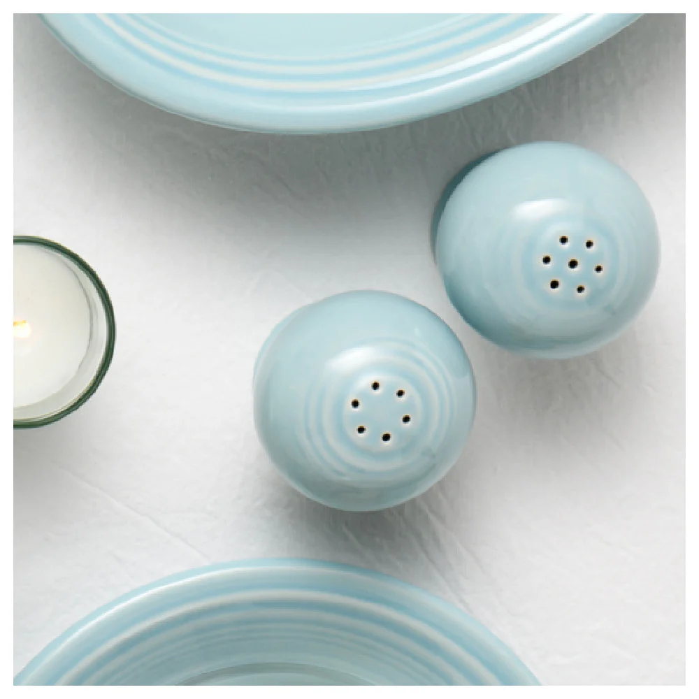 Steelite HL497349 2.375 Inch Diameter China Salt And Pepper Set Fiesta Sky
