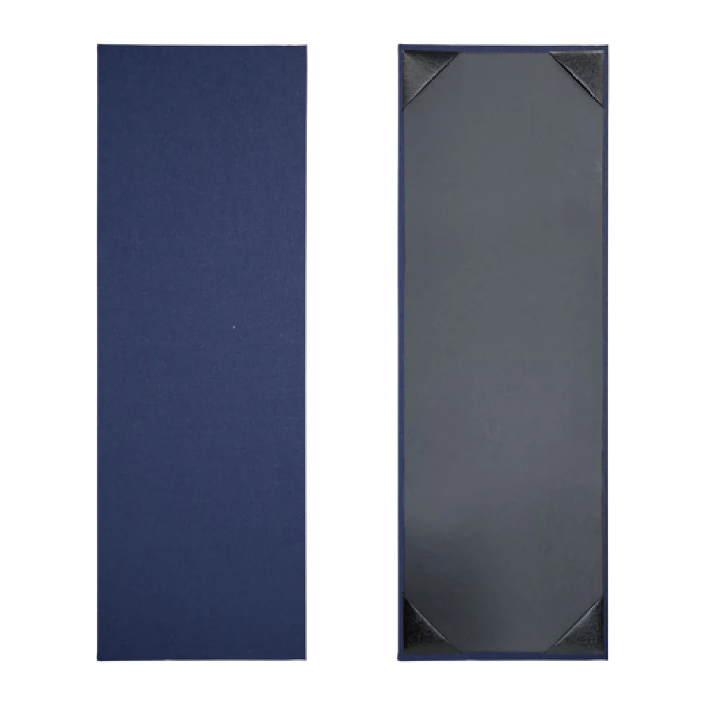 Risch LINEN-1V 4.25X14 Menu Cover Linen Hardback Black Vinyl 4-1/4 Inch