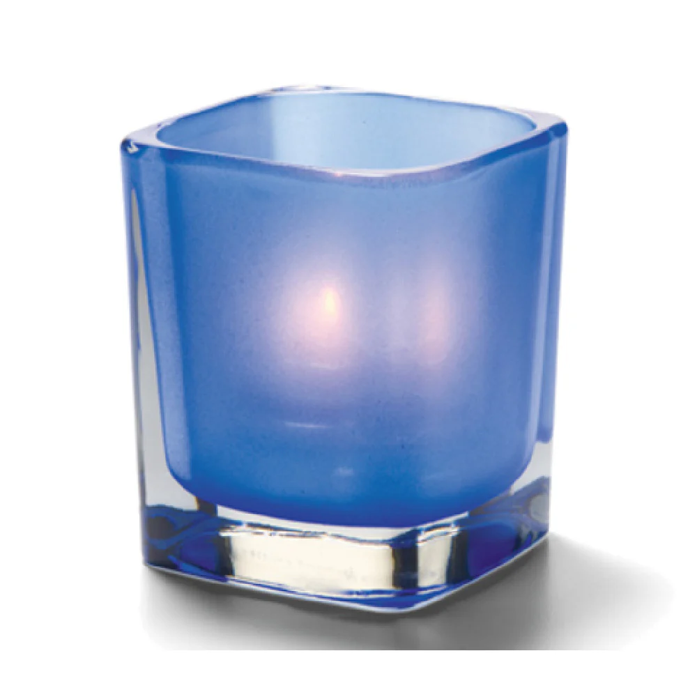 Hollowick 6505SDB 3 Sq Inch Satin Dark Blue Candle Lamp Glass Holder