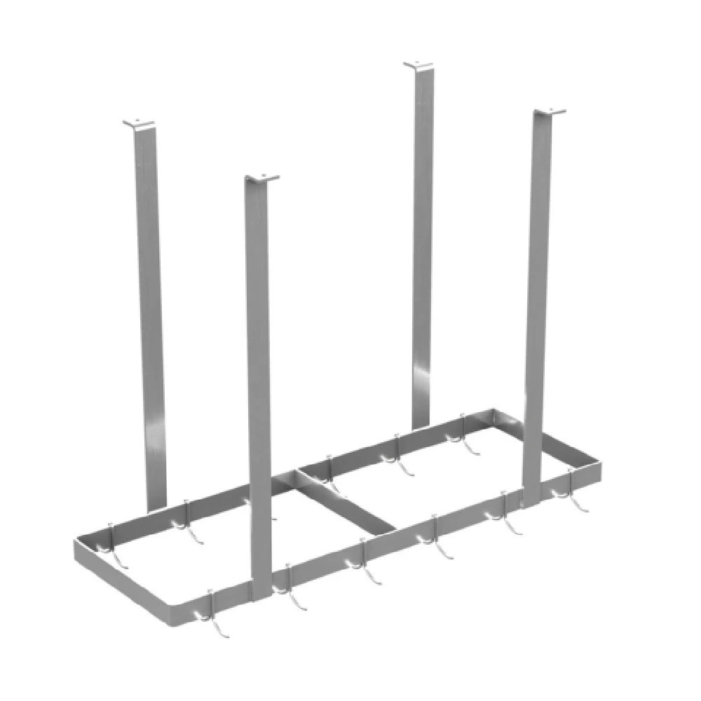 Winholt SSCMPR-7216 72 Inch Stainless Steel Ceiling Mount Pot Rack with Hooks