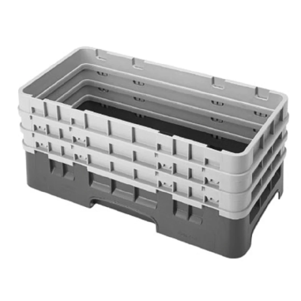 Cambro HBR712119 Half Size Dish Rack with 3 Gray Extenders Polypropylene Green