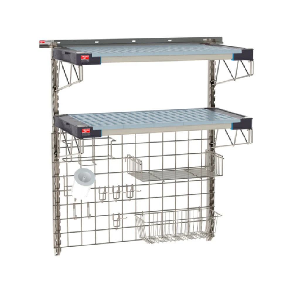 Metro SW-1836S4-45-PREP SmartWall Life Complete Kit For Prep Two-shelf Type 304 Stainless Steel Components: Wall Track Metro SW-1836S4-45-PREP SmartWall Life Complete Kit For Prep Two-shelf Type 304 Stainless Steel Components: Wall Track