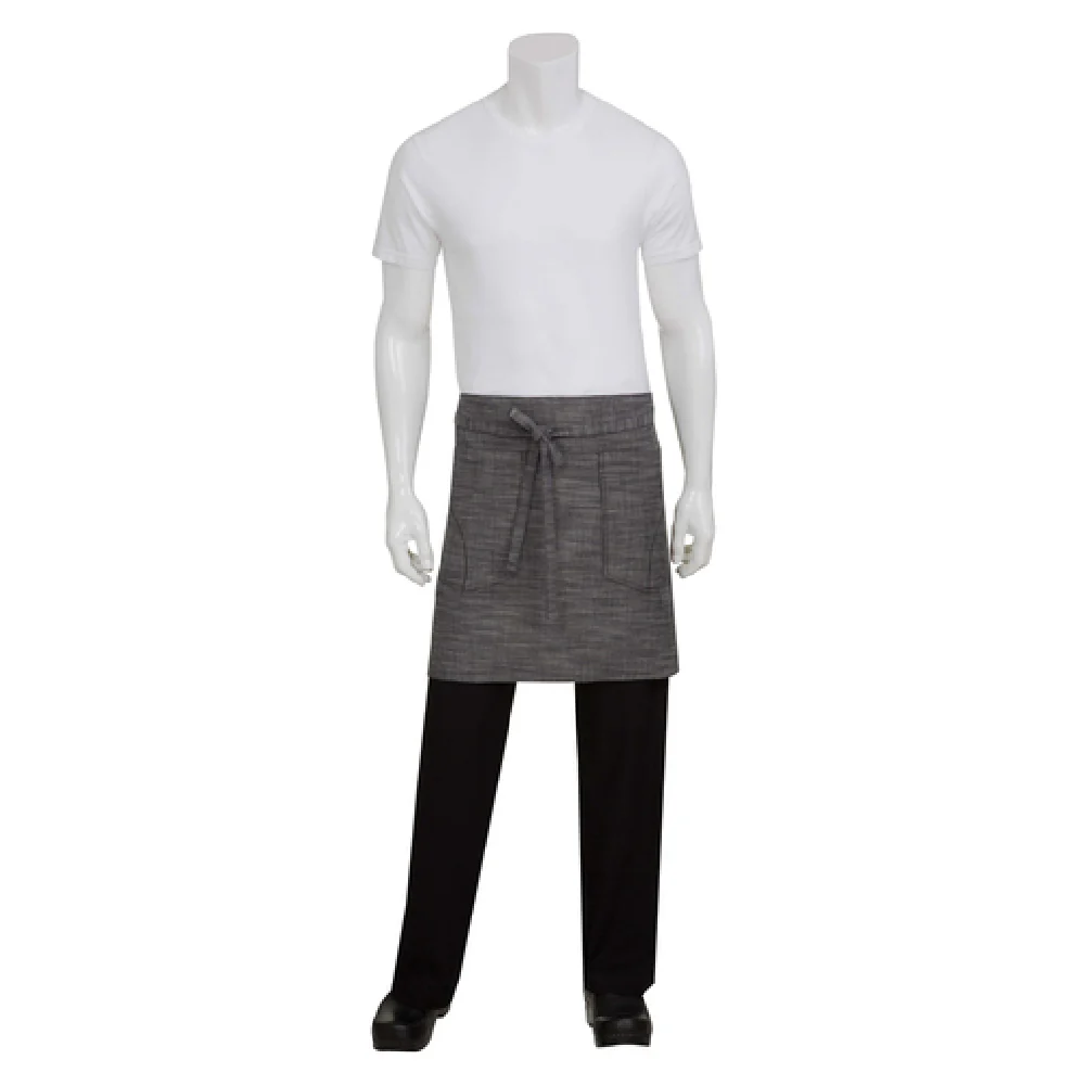 Chef Works AHWXX012BSL0 19 Inch Half Length Waist Apron Cotton Denim Gray