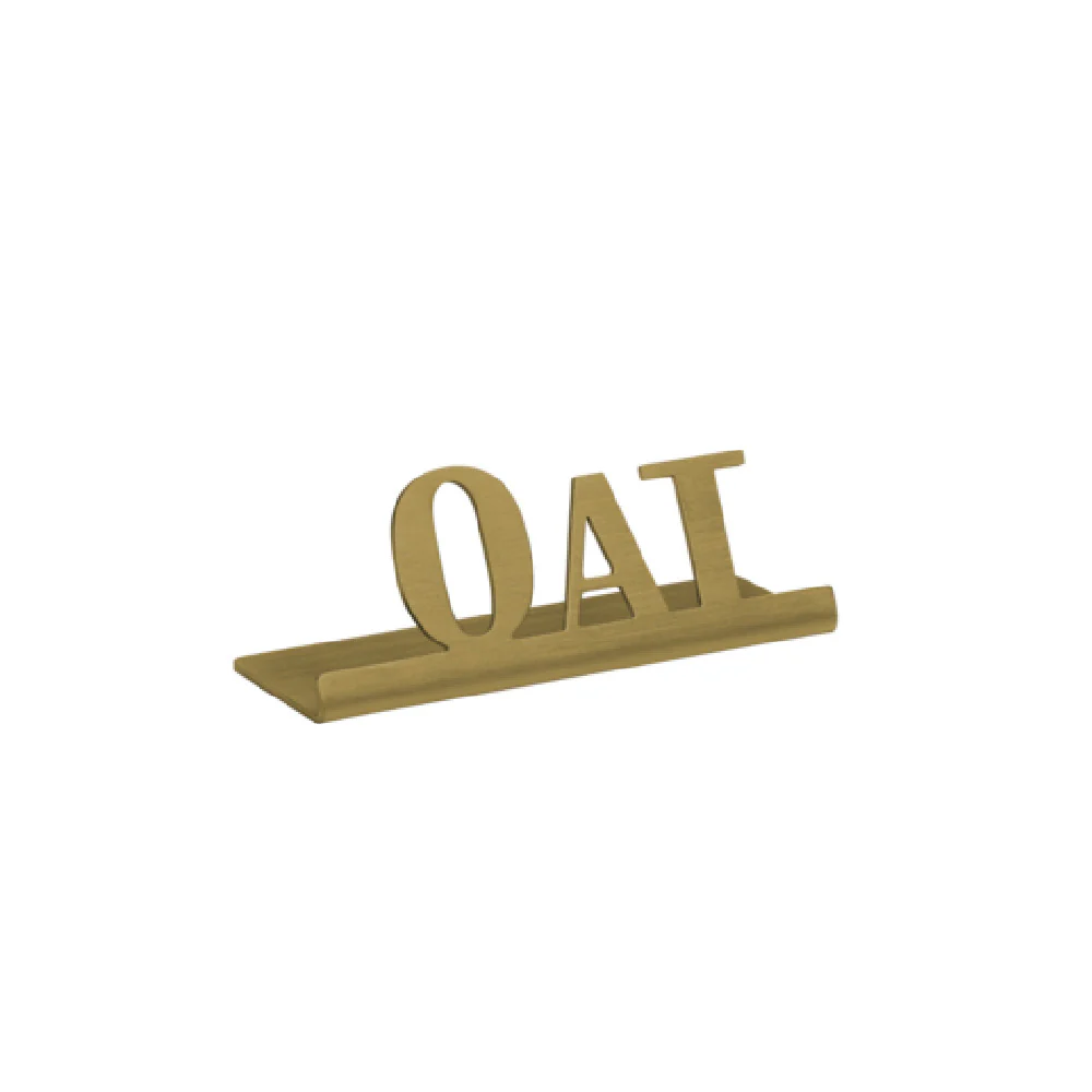 Service Ideas 1C-ST-OAT-SIGN-VG 2-3/4 Inch Laser-Cut Table Sign Metal Vintage Gold with Oat