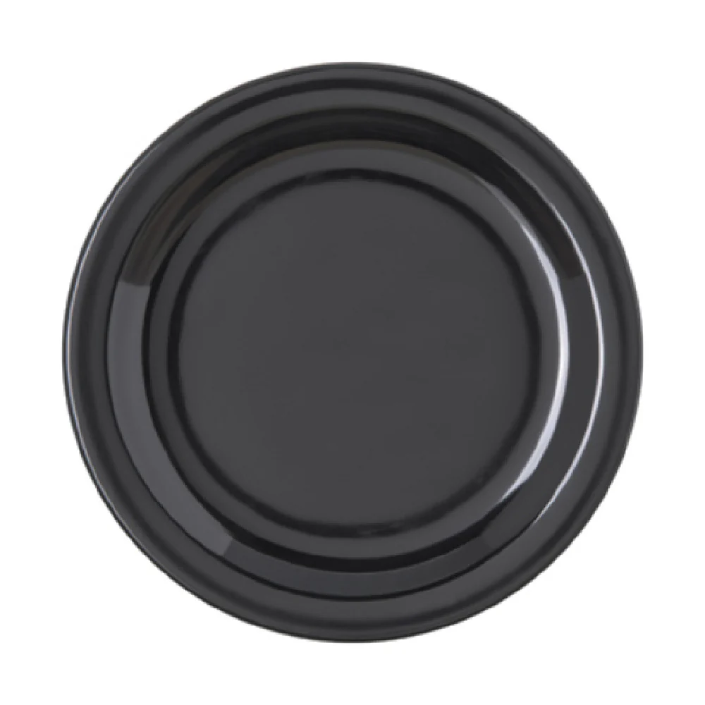 Carlisle 4350303 7-1/5 Inch Salad Plate Reinforced Rim Black Melamine Carlisle 4350303 7-1/5 Inch Salad Plate Reinforced Rim Black Melamine