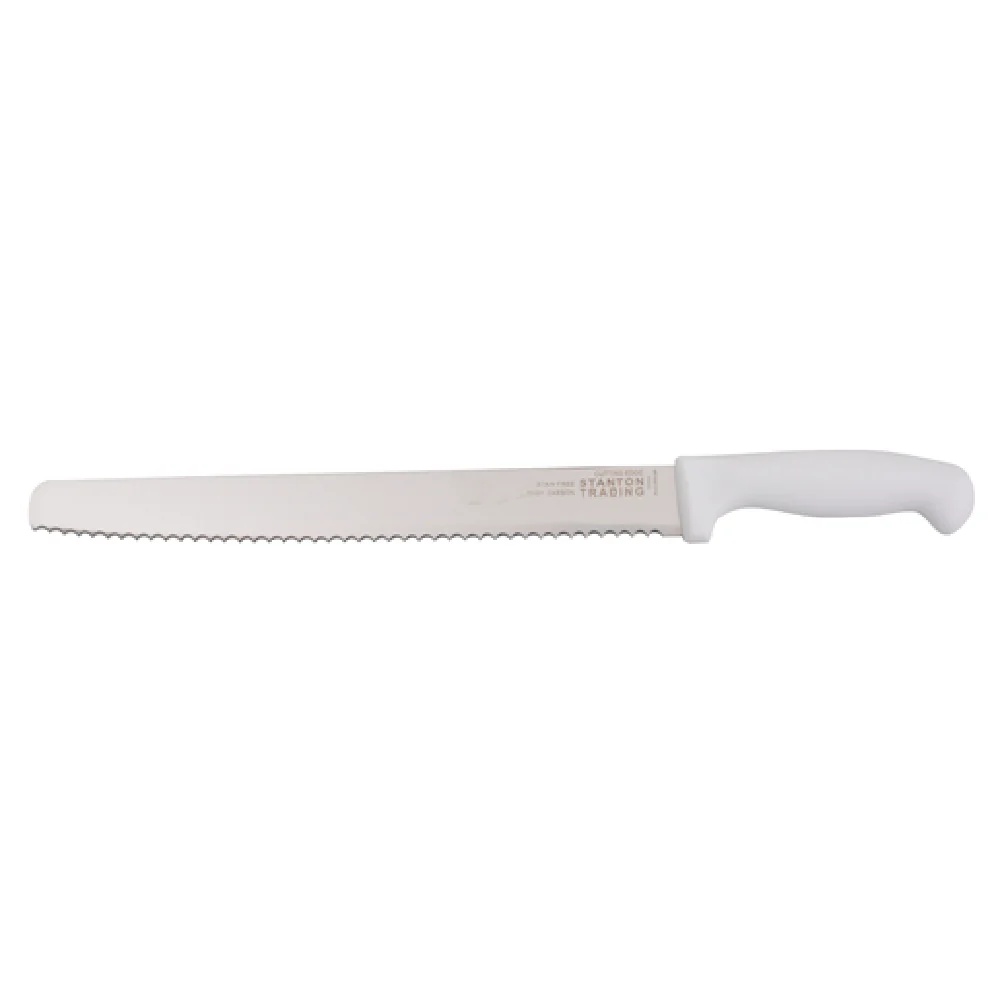 Stanton Trading KNV-SLCSER12-WH 12 Inch Serrated Knife High-carbon Steel with White Polypropylene Handle Stanton Trading KNV-SLCSER12-WH 12 Inch Serrated Knife High-carbon Steel with White Polypropylene Handle