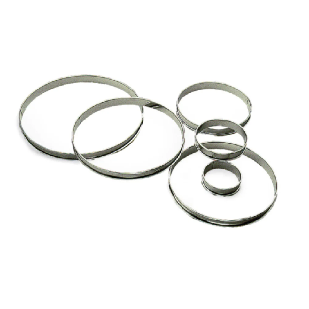 Louis Tellier 824950 7.87 Inch Tart Ring Rolled Edges Stainless Steel