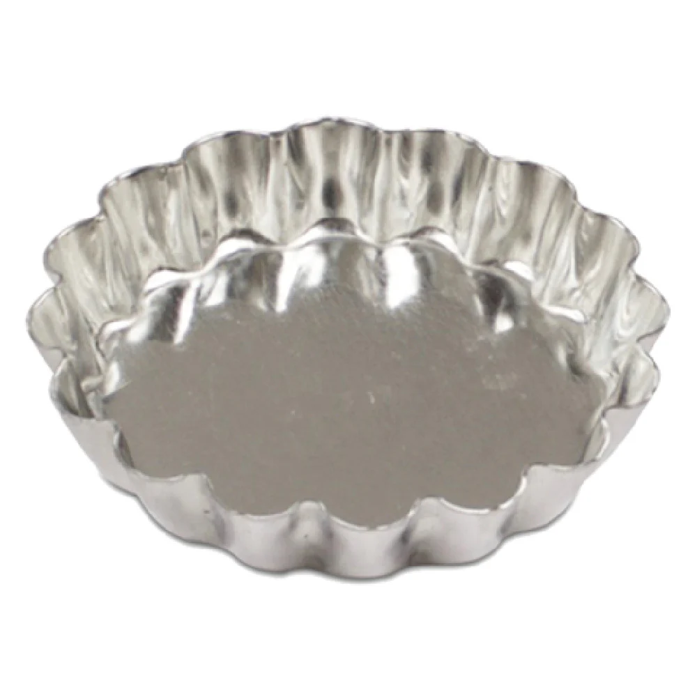 JB Prince M123B 60 2-3/8 Inch Tartlette Fluted Tinned Steel 12 Packs