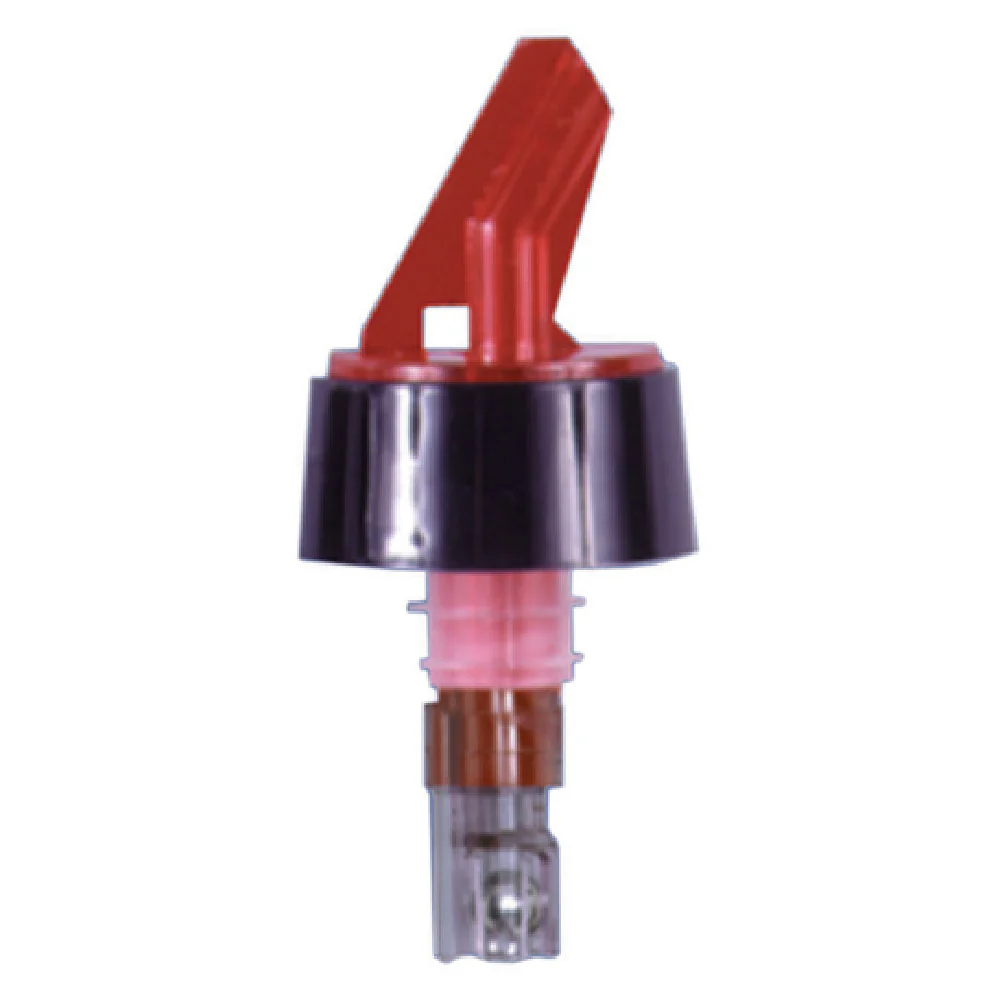 Spill-Stop 399-23 7/8 Oz Posi-Por Liquor Pourer Red with Black Collar Spill-Stop 399-23 7/8 Oz Posi-Por Liquor Pourer Red with Black Collar