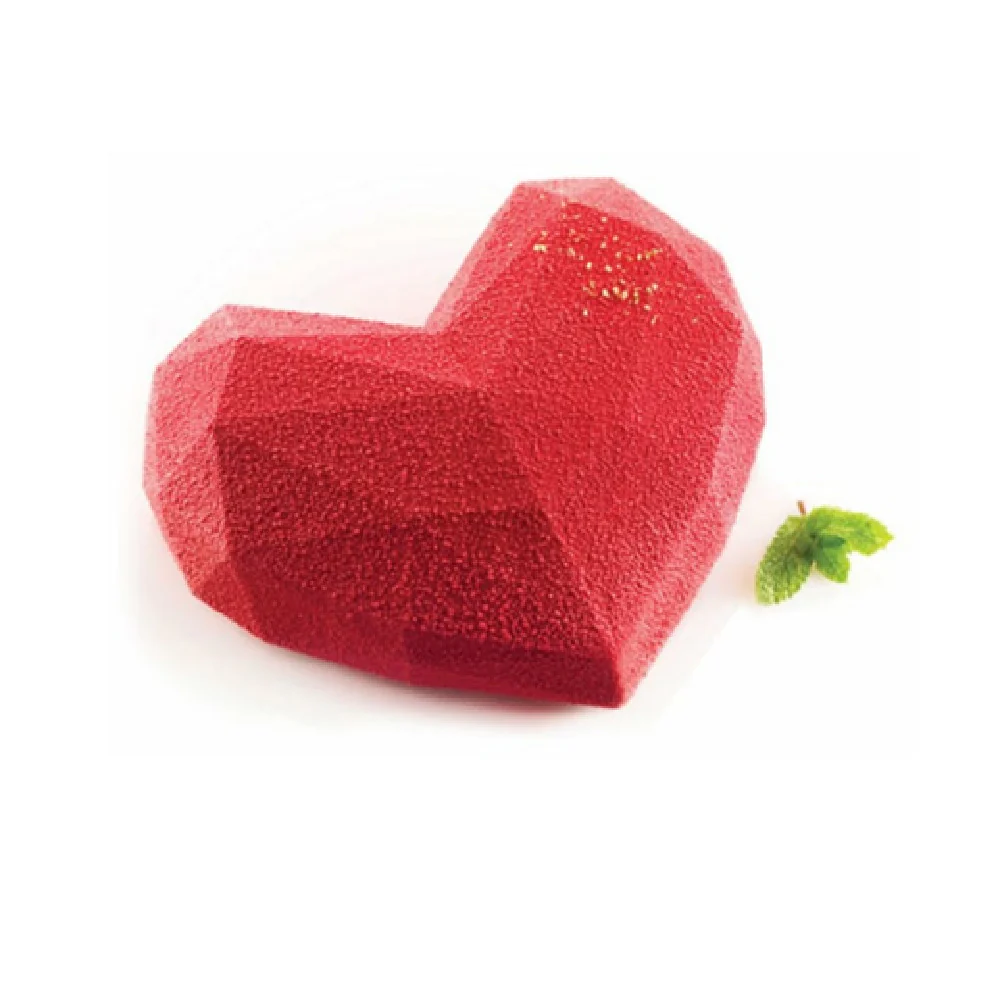 JB Prince MA155 7 Inch Amore Origami Heart Mold Silicone Dishwasher Safe