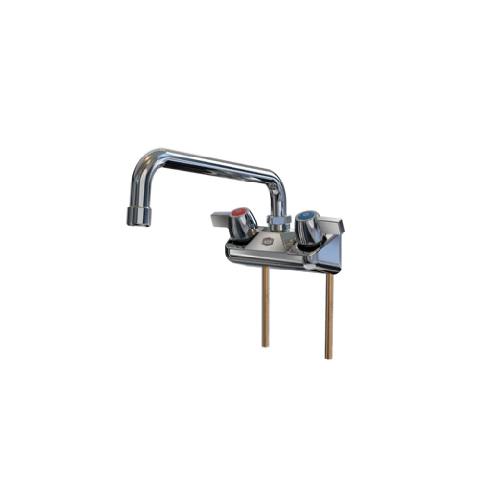 NBR Equipment P3W4S12-SL 4 Inch Splash Mount Faucet with 12 Inch Swing Spout