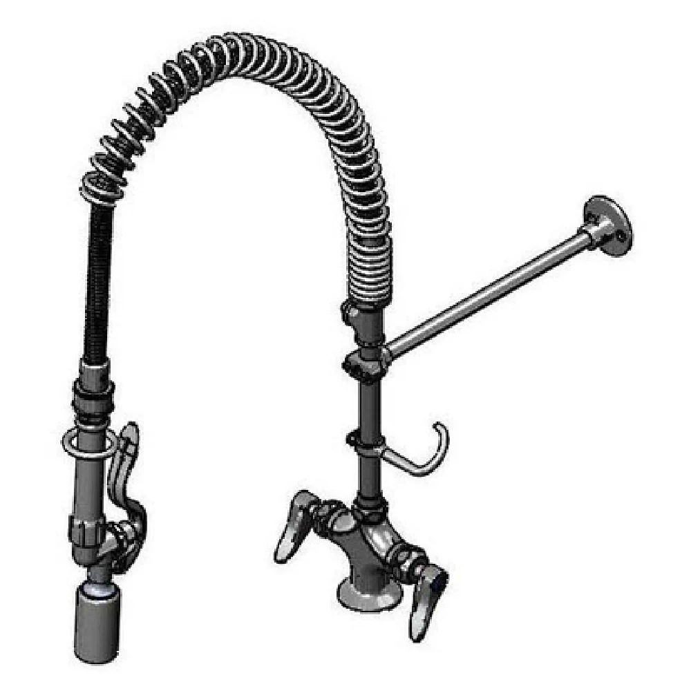 T&S Brass B-0113-CBJX3HST Pre-Rinse Faucet Assembly Deck Mount Stainless Steel with Swivel Spray Valve T&S Brass B-0113-CBJX3HST Pre-Rinse Faucet Assembly Deck Mount Stainless Steel with Swivel Spray Valve