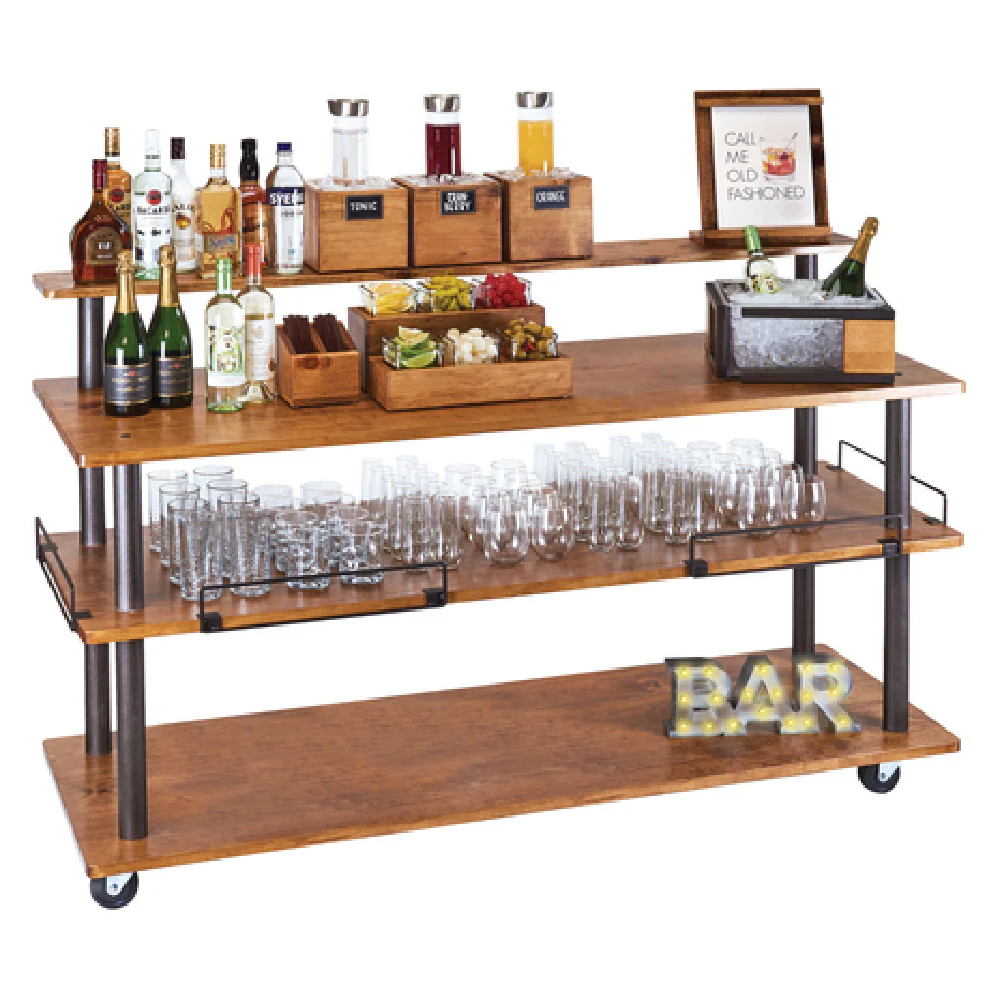 Cal Mil 3698-4-84SHELF 48 Inch Rectangular Overshelf Wood with Bronze Beams