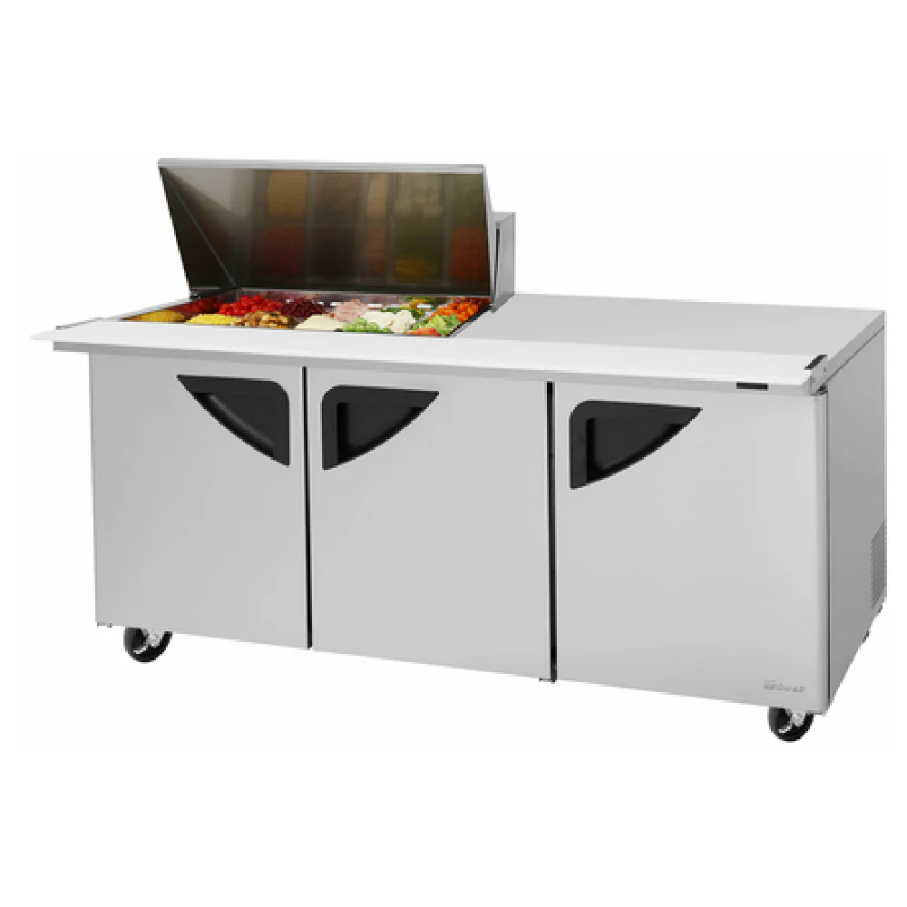 Turbo Air TST-72SD-15M-N(-LW) 72 Inch Super Deluxe Refrigerated Counter 23 cu ft with 15 Pan Opening