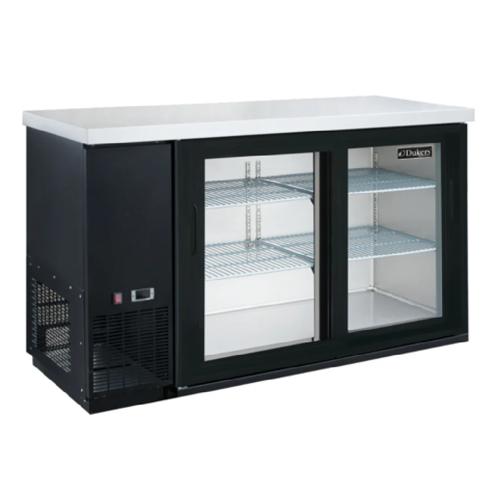 DBB48-H2 49 Inch Refrigerated Back Bar Cooler with Two Doors Black Exterior Stainless Steel
