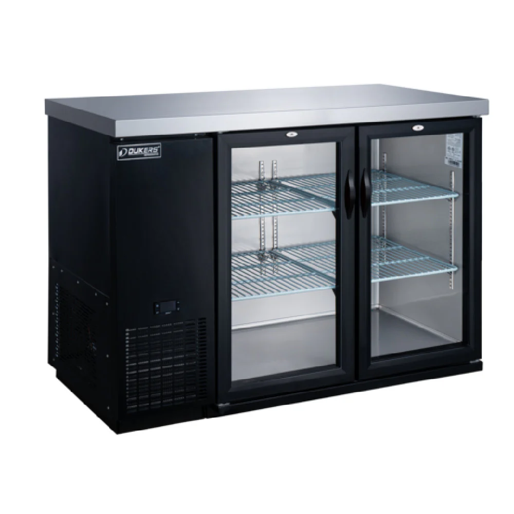 DBB48-H2 49 Inch Refrigerated Back Bar Cooler with Two Doors Black Exterior Stainless Steel DBB48-H2 49 Inch Refrigerated Back Bar Cooler with Two Doors Black Exterior Stainless Steel