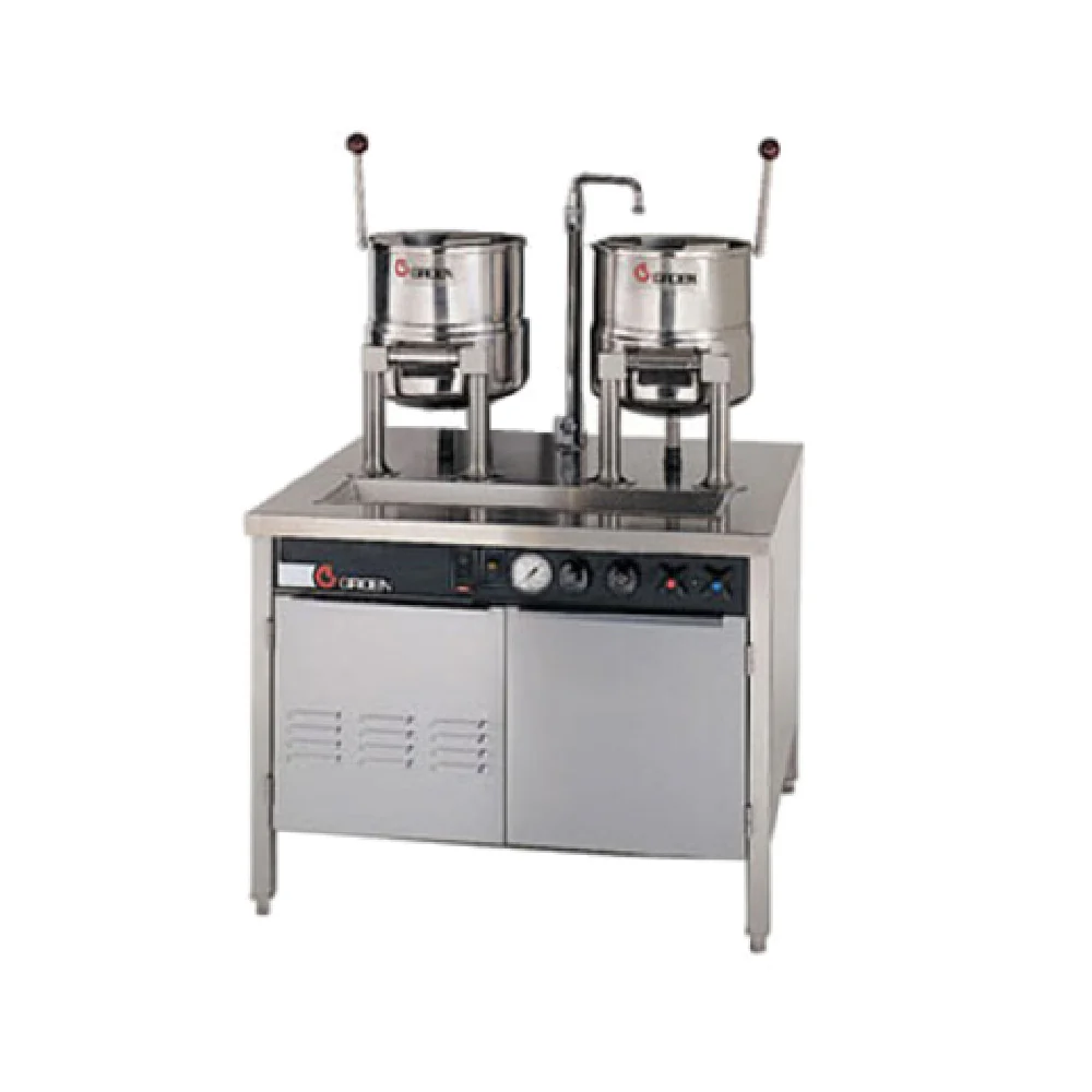 Groen 137682_240/60/3 36 Inch Electric Kettle Cabinet Assembly with 2 Kettles