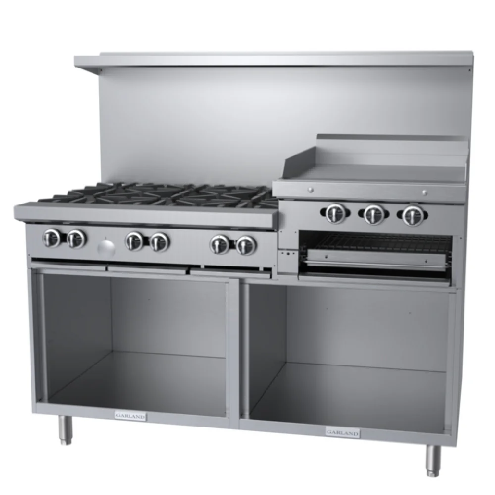 Garland G60-6R24SS_NAT 60 Inch Restaurant Range Gas with 6 Burners 33,000 BTU Garland G60-6R24SS_NAT 60 Inch Restaurant Range Gas with 6 Burners 33,000 BTU