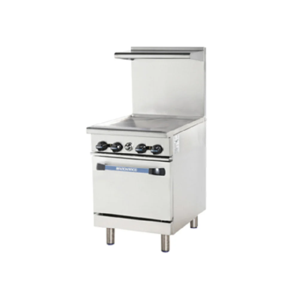 Turbo Air TAR-24G_LP 24 Inch Gas Radiance Restaurant Range with Griddle 69000 BTU