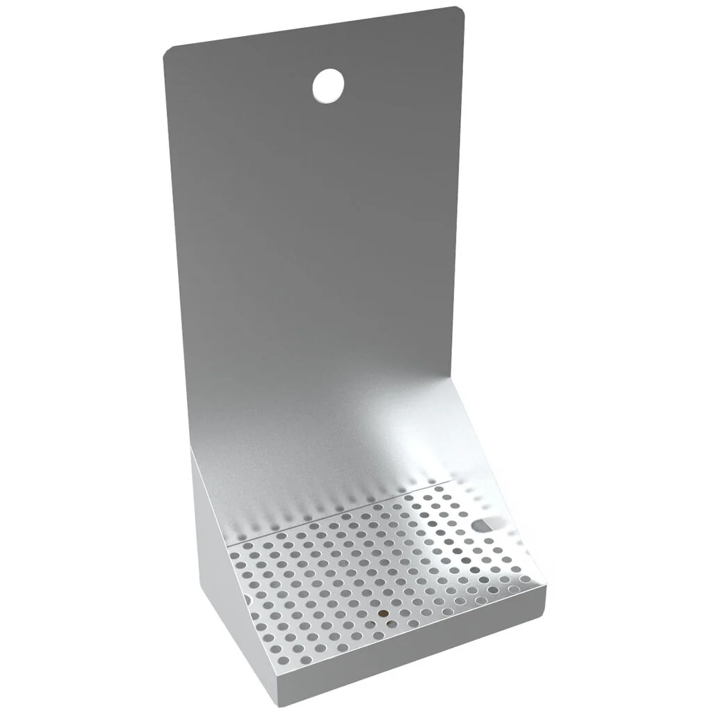 Micro Matic DP-721D-P 6 Inch Wall Mount Drip Tray Trough with Louvered Screen Stainless Steel