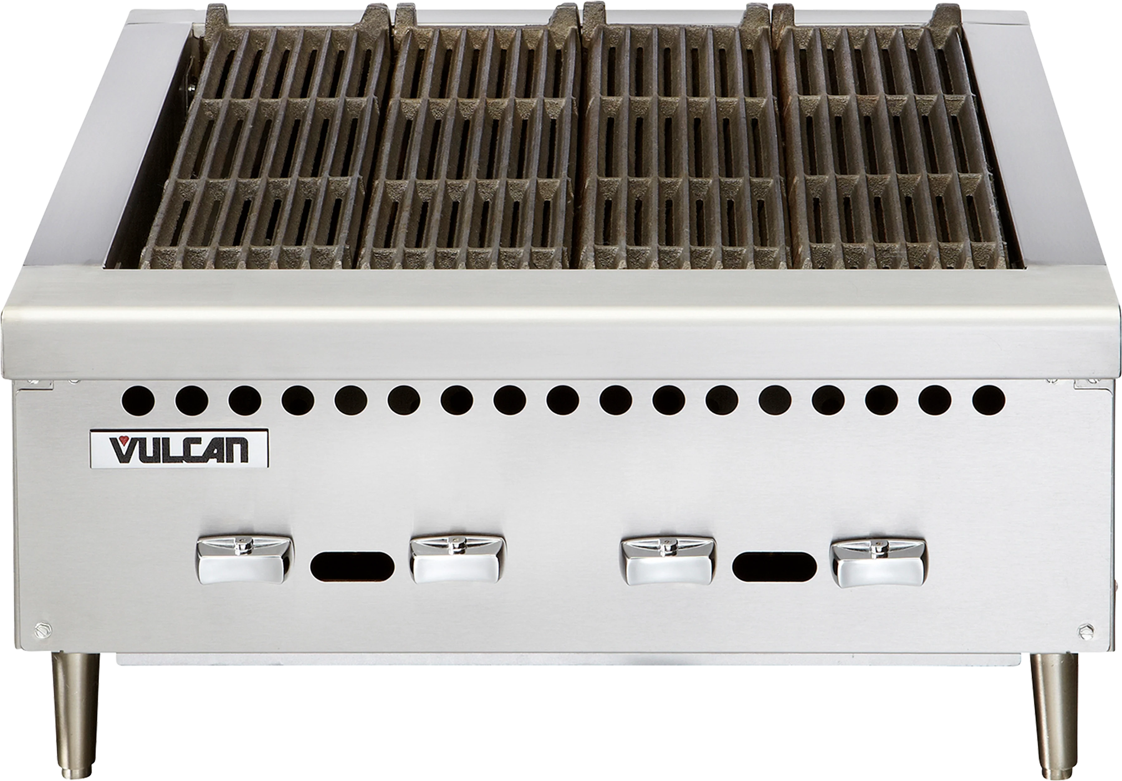 Vulcan VCRB25-QS-PLATINUM_LP 25-3/8 Inch Gas Charbroiler 4 Burner 58,000 BTU with Drawer Vulcan VCRB25-QS-PLATINUM_LP 25-3/8 Inch Gas Charbroiler 4 Burner 58,000 BTU with Drawer