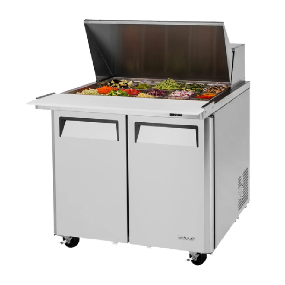 Turbo Air MST-36-15-N6 36 Inch Self-contained Refrigerated Counter 11.0 cu ft Two Section Sandwich Salad Unit with Digital Control